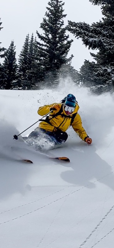 Matt Brown skiing
